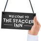 Funny Humour Home Bar Sign STAGGER INN Man Cave Pub Garage