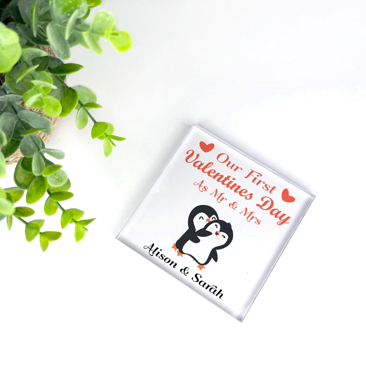 Personalised 1st Valentines As Mr And Mrs Plaque Gift For Wufe