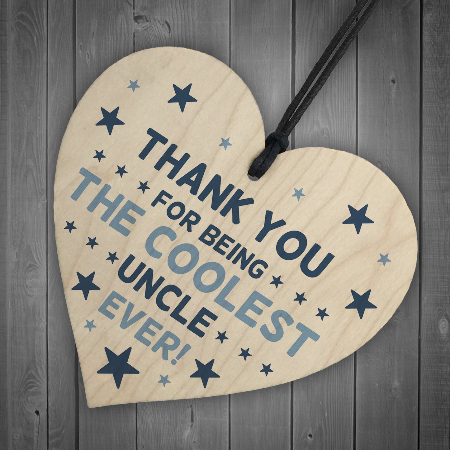 Gift For Coolest Uncle Birthday Christmas Wood Heart Novelty