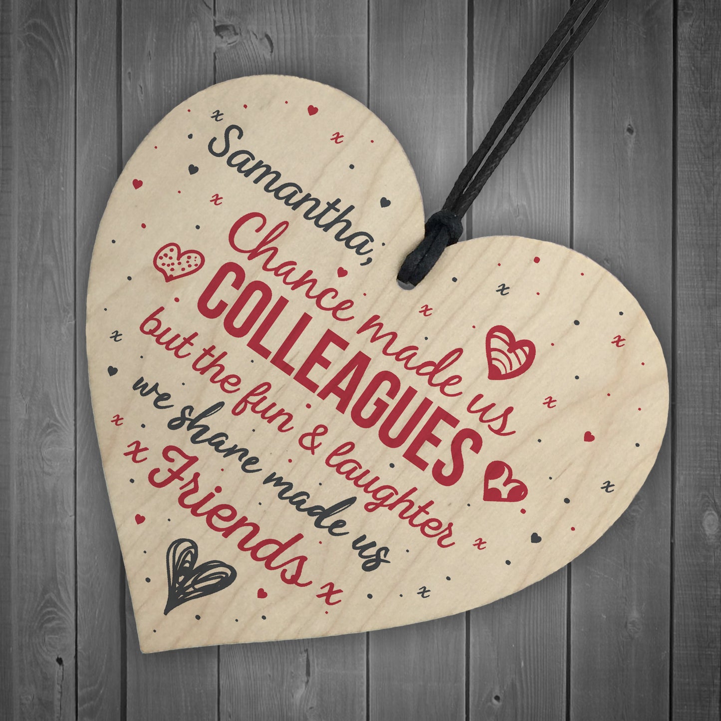 PERSONALISED Chance Made us COLLEAGUES Wood Heart Friendship