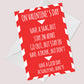 Funny Valentines Day Card Lockdown Warning Novelty Card