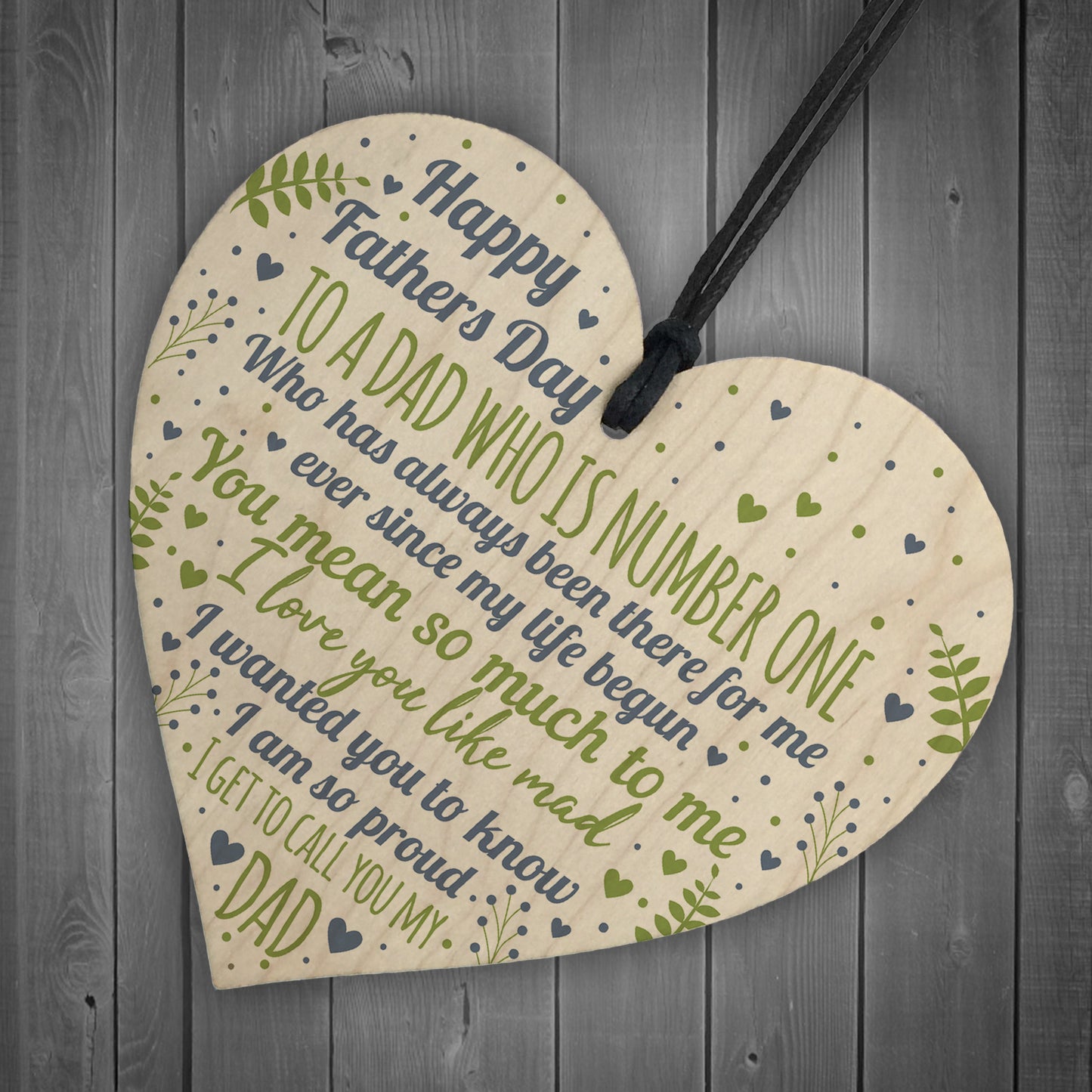 Fathers Day Gift Wooden Heart Fathers Day Card Gift For Dad Gift