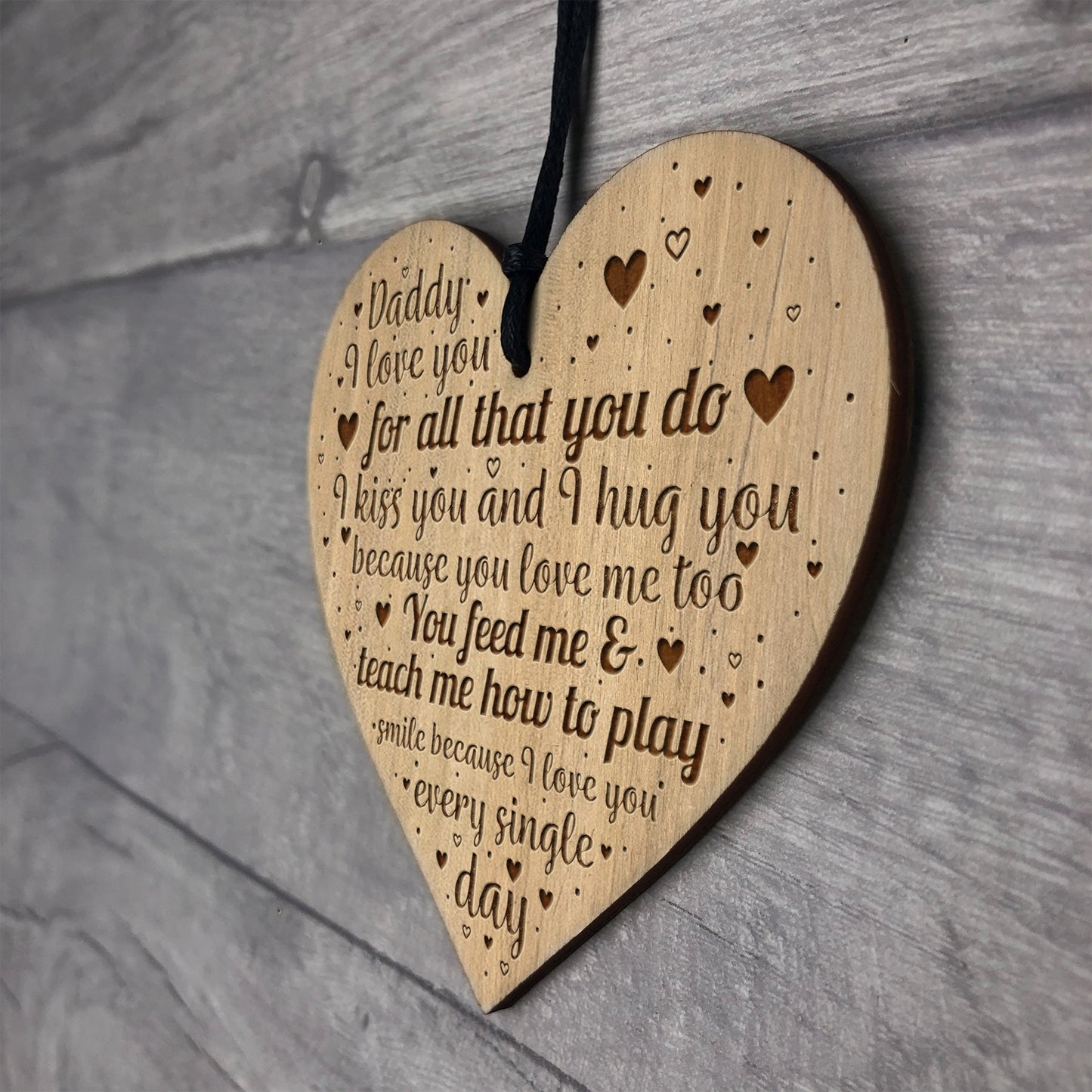 Daddy Gift From Daughter Son Engraved Heart Dad Birthday Xmas
