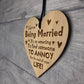 Funny Wedding Anniversary Gift For Him Her Engraved Heart