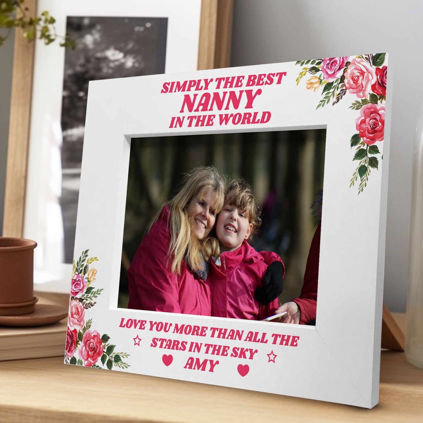 Personalised Simply The Best Nanny Wooden Photo Frame Gift