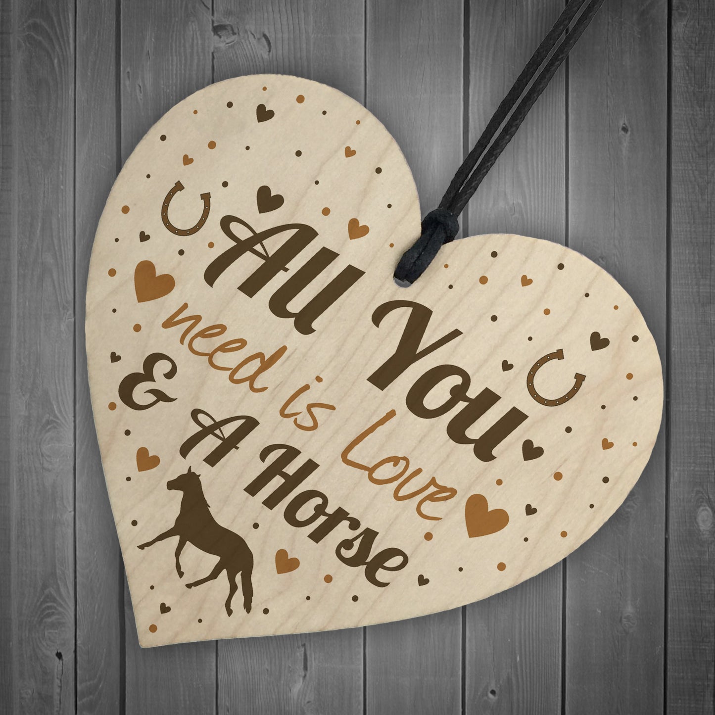 Horse Gifts For Girls Women Wooden Heart Stable Door Plaque