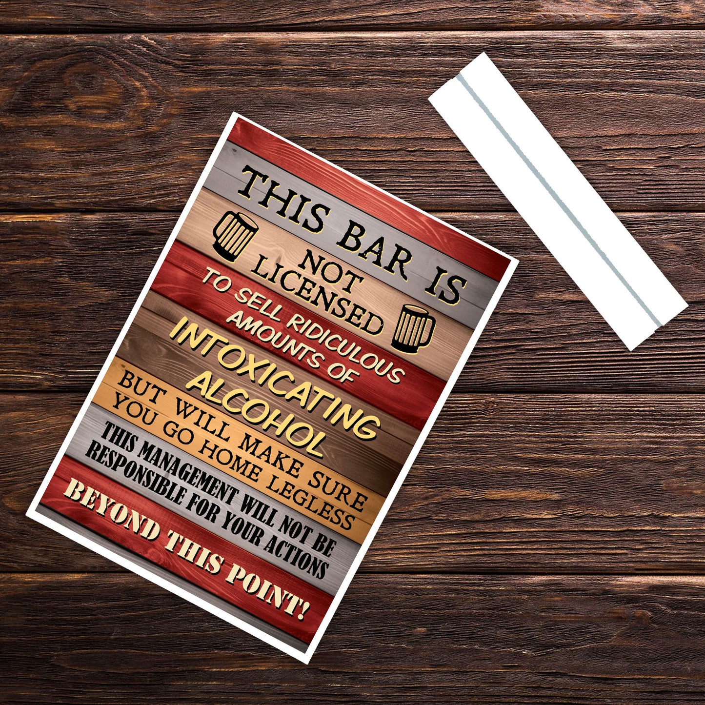 Bar Is Not Licensed Funny Home Bar Sign Standing Plaque Pub Bar