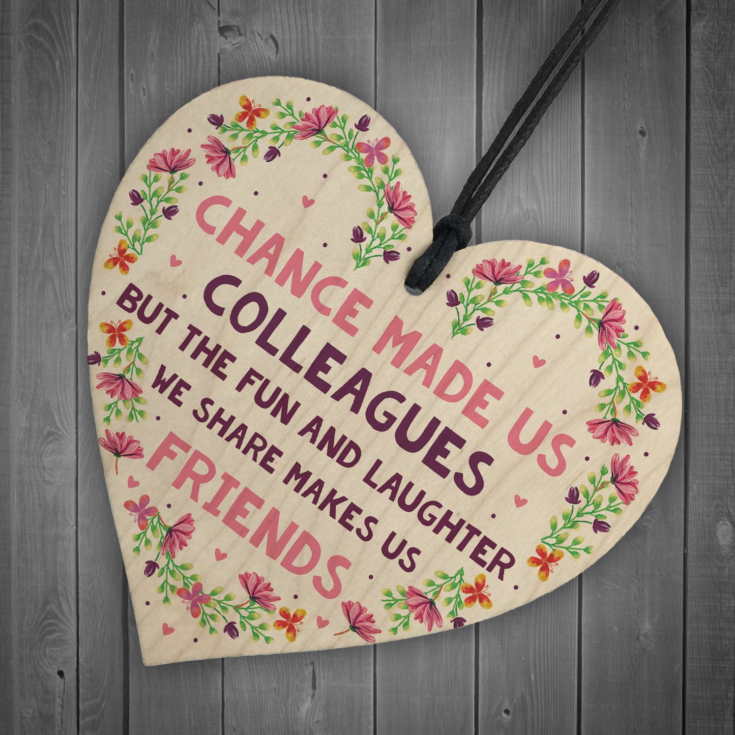 Chance Made Us Colleagues Wood Heart Leaving Gift Co Worker Gift
