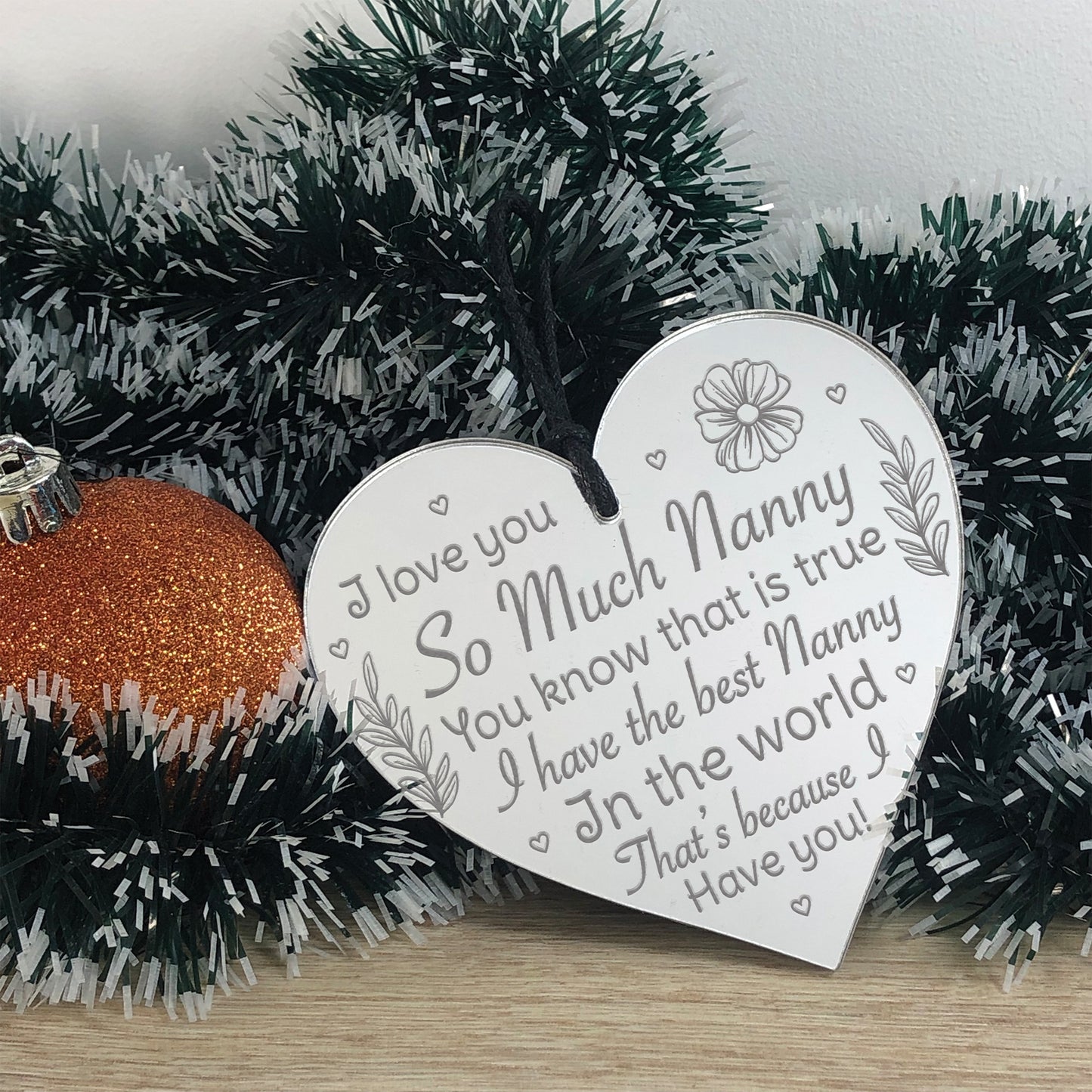 Nanny Christmas Gifts Mirror Acrylic Heart Birthday Gifts
