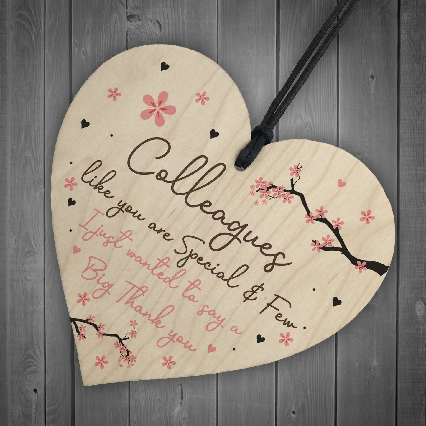 Gift For Colleague Wooden Heart Colleague Birthday Leaving Gift