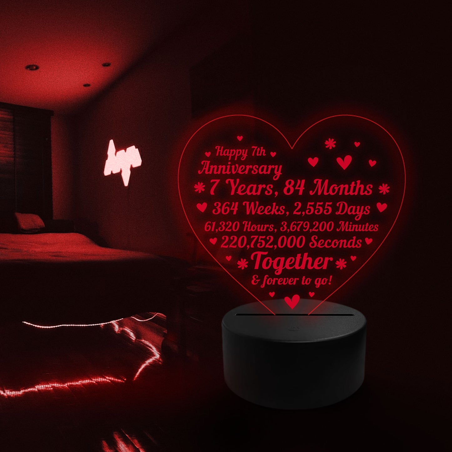 7th Wedding Anniversary Gifts for Her Him NEON LED Lamp