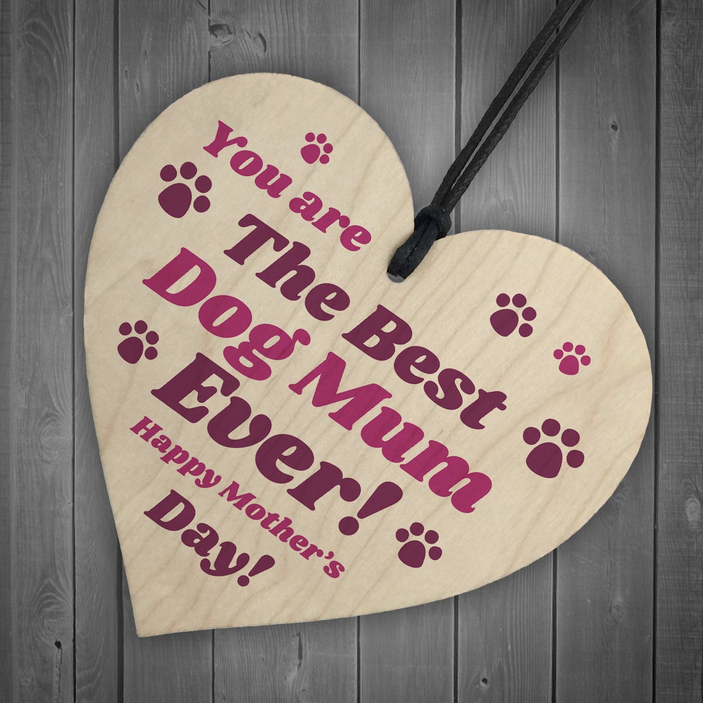 Funny Mothers Day Gift For Best Dog Mum Heart Gift From Dog