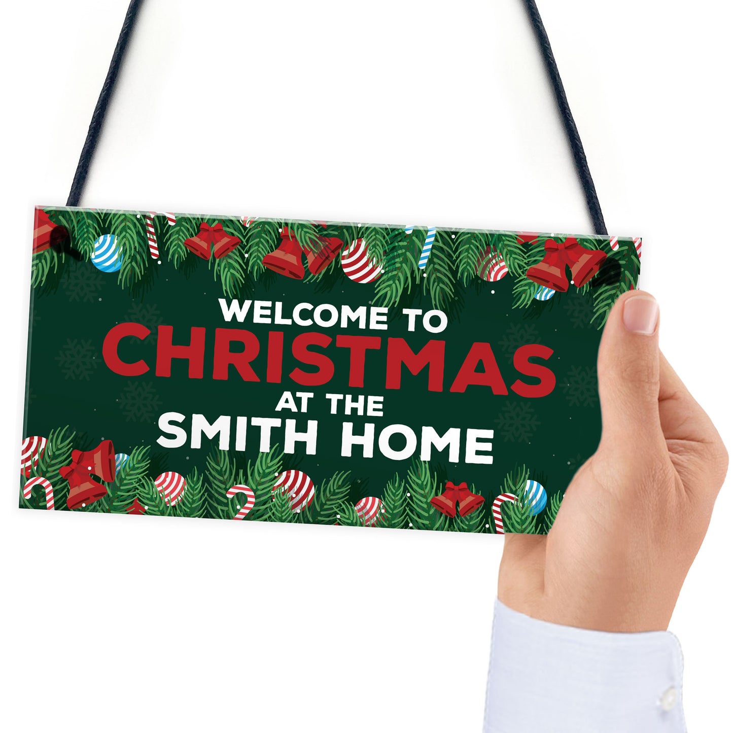 Christmas Sign For Home Personalised 'Surname' Plaque Welcome