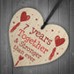 7th Anniversary Gift Wood Heart Perfect Gift For Husband Wife