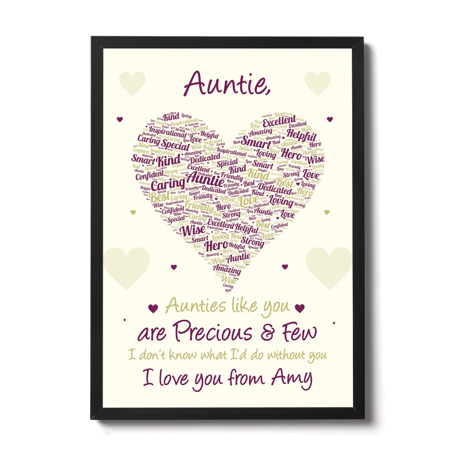 Auntie Poem Gift Word Art Framed Print Birthday Xmas Gift