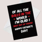 Funny Rude Fathers Day Card For Dad A6 Card Joke Dad Card