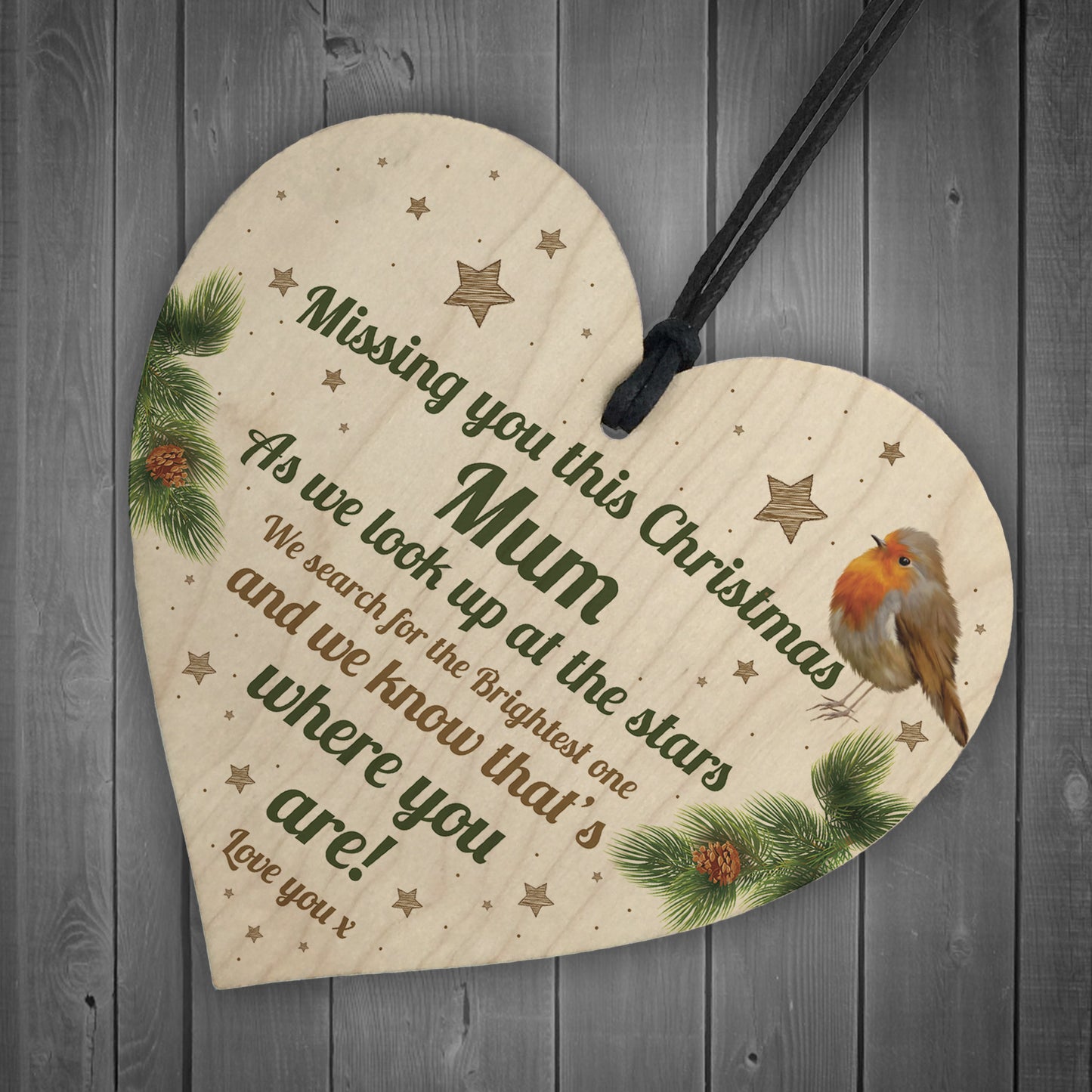Personalised Any Name Memorial Sign For Mum Dad Nan Christmas