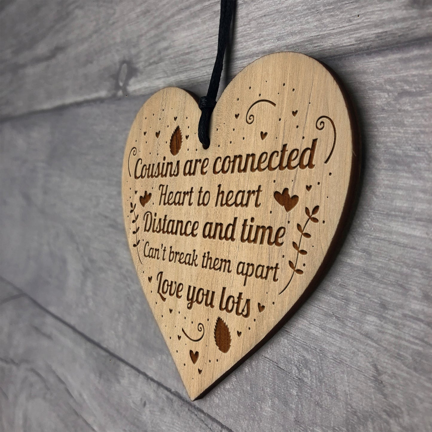 Cousin Plaque Engraved Heart Birthday Christmas Gift For Cousin