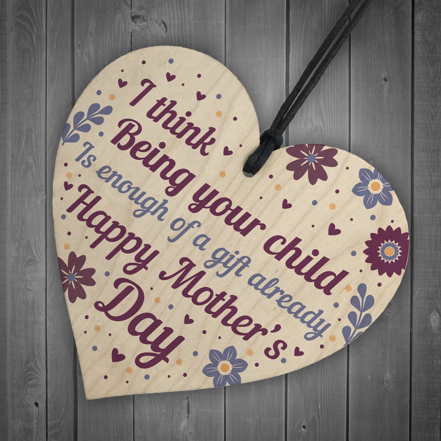 Mothers Day Funny Gifts Wooden Heart Sign Present