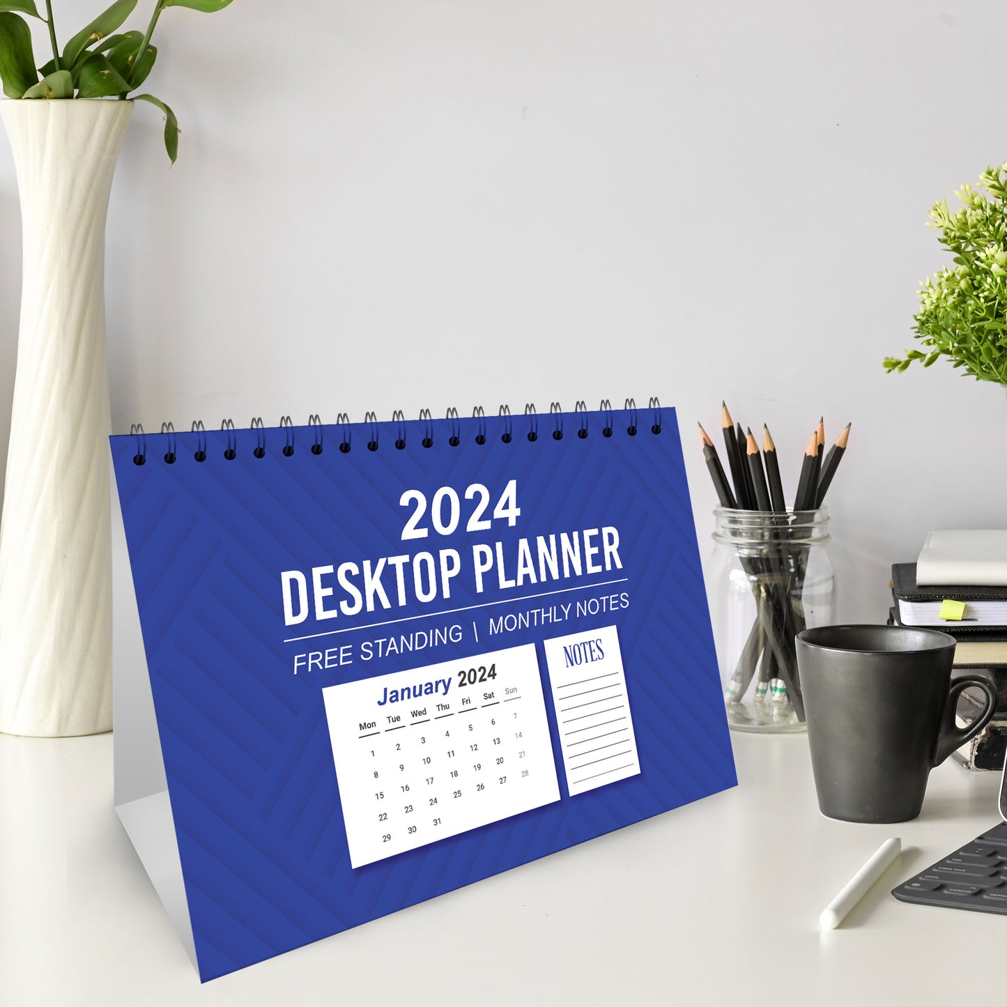 Month To View 2024 Calendar Spiral Bound Planner for Home Office