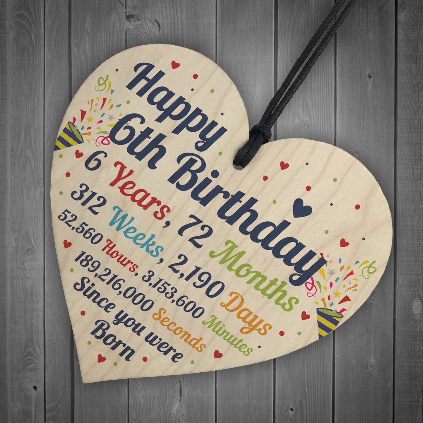 6th Birthday Gift For Boys Heart 6th Birthday Gift For Girls
