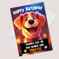 Funny Happy Birthday Card From The Dog Pet Perfect For Mum Dad