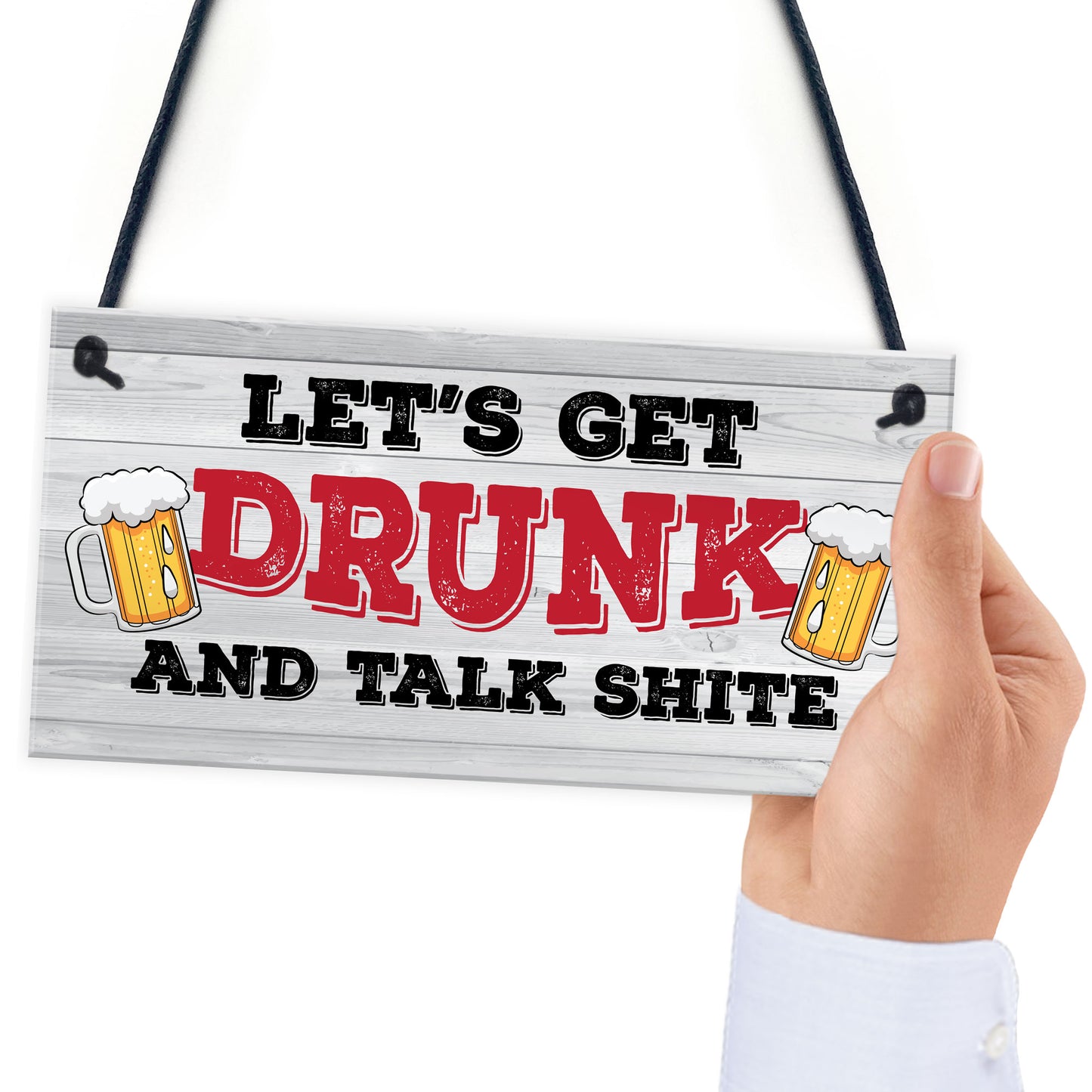 Funny GET DRUNK Bar Signs And Plaques Hanging Shed Man Cave