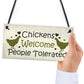 Funny Chicken Sign Hanging Sign Pet Sign Chicken Accessories