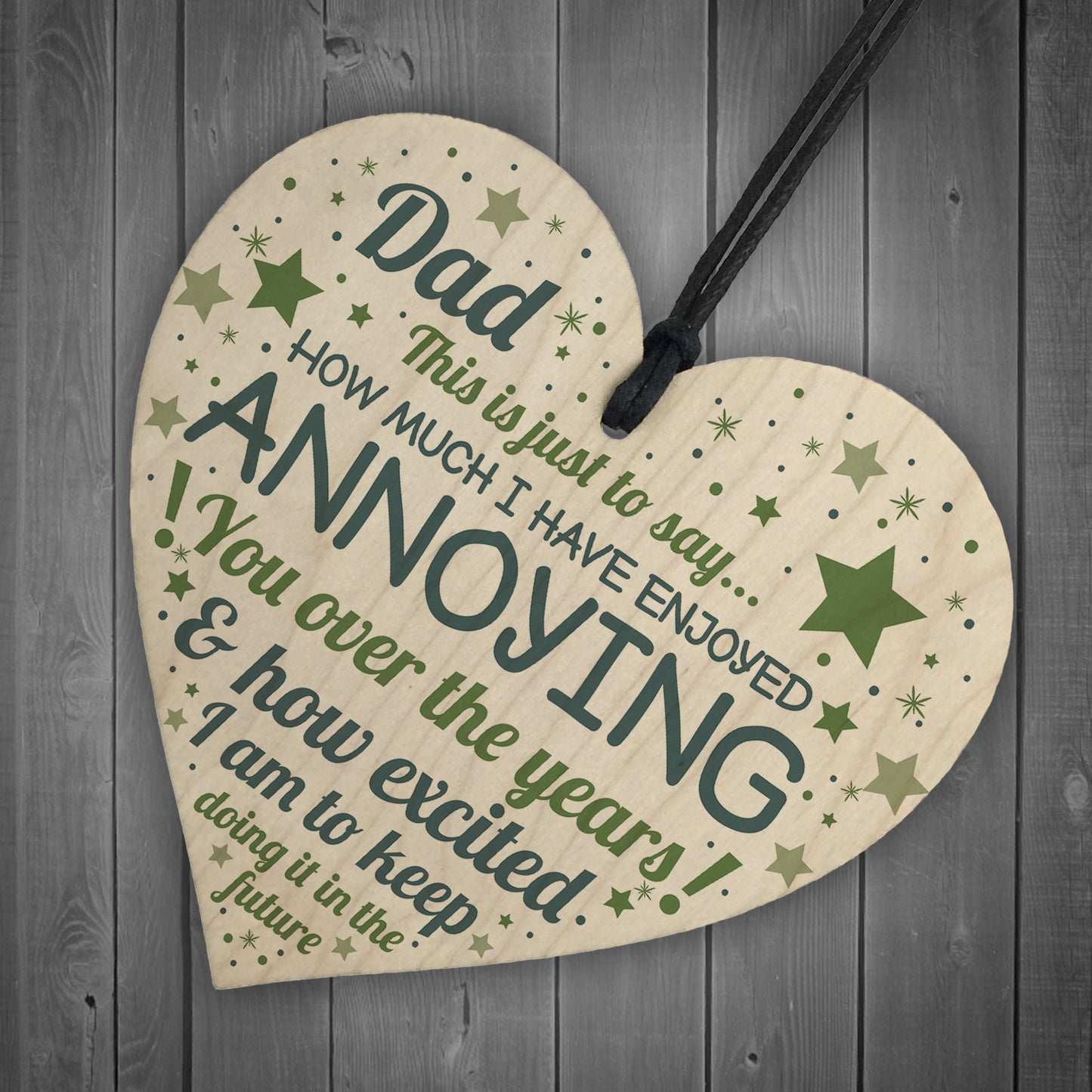 Funny Dad Daddy Gift From Daughter Son Novelty Wood Heart