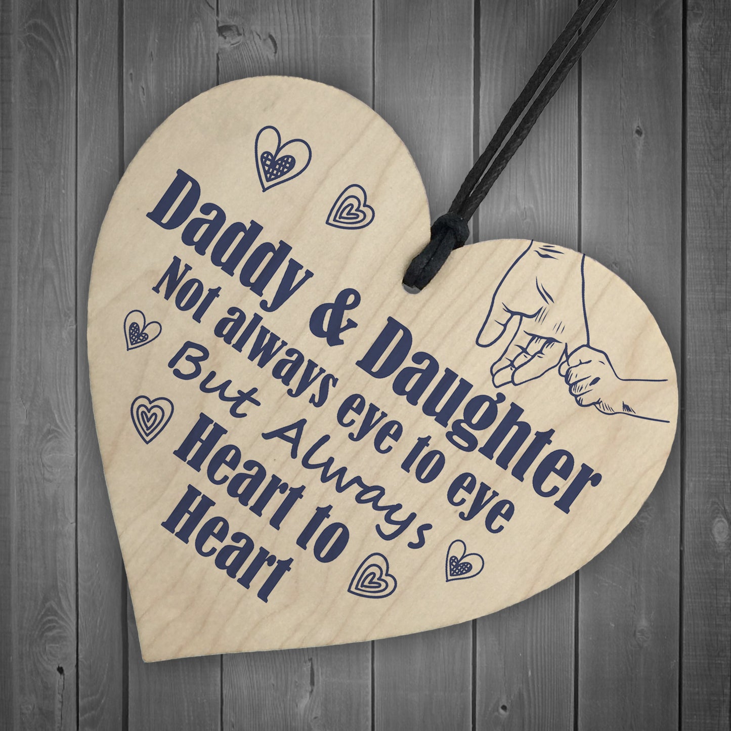 Daddy And Daughter Wooden Heart Gifts For Birthday Christmas