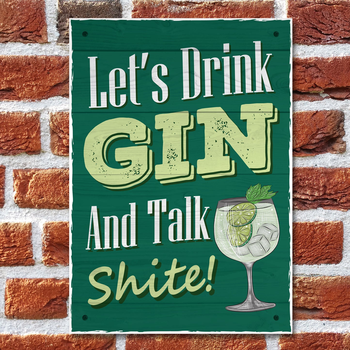 Funny Gin Sign Lets Drink Gin Funny Friendship Gift Home Bar