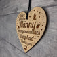 Nanny Gifts From Granddaughter Engraved Wood Heart Birthday