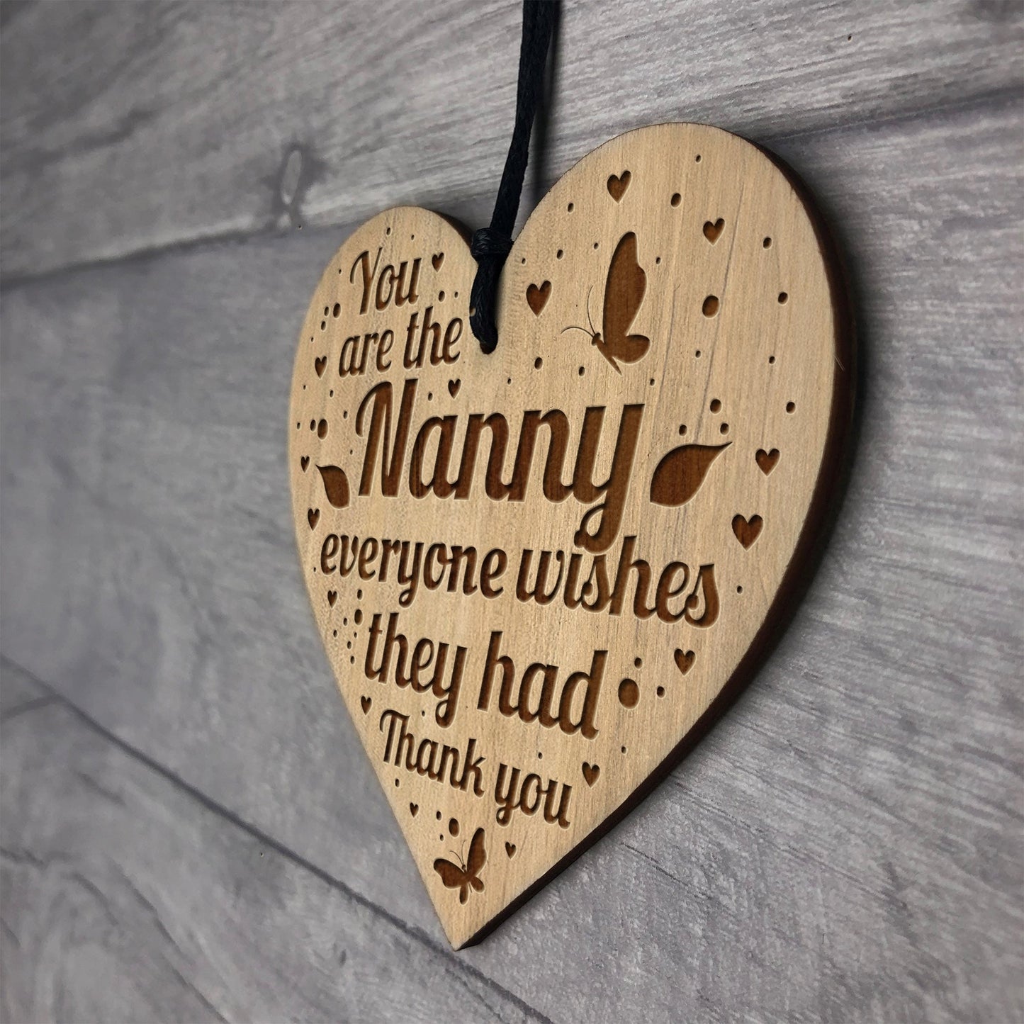 Nanny Gifts From Granddaughter Engraved Wood Heart Birthday
