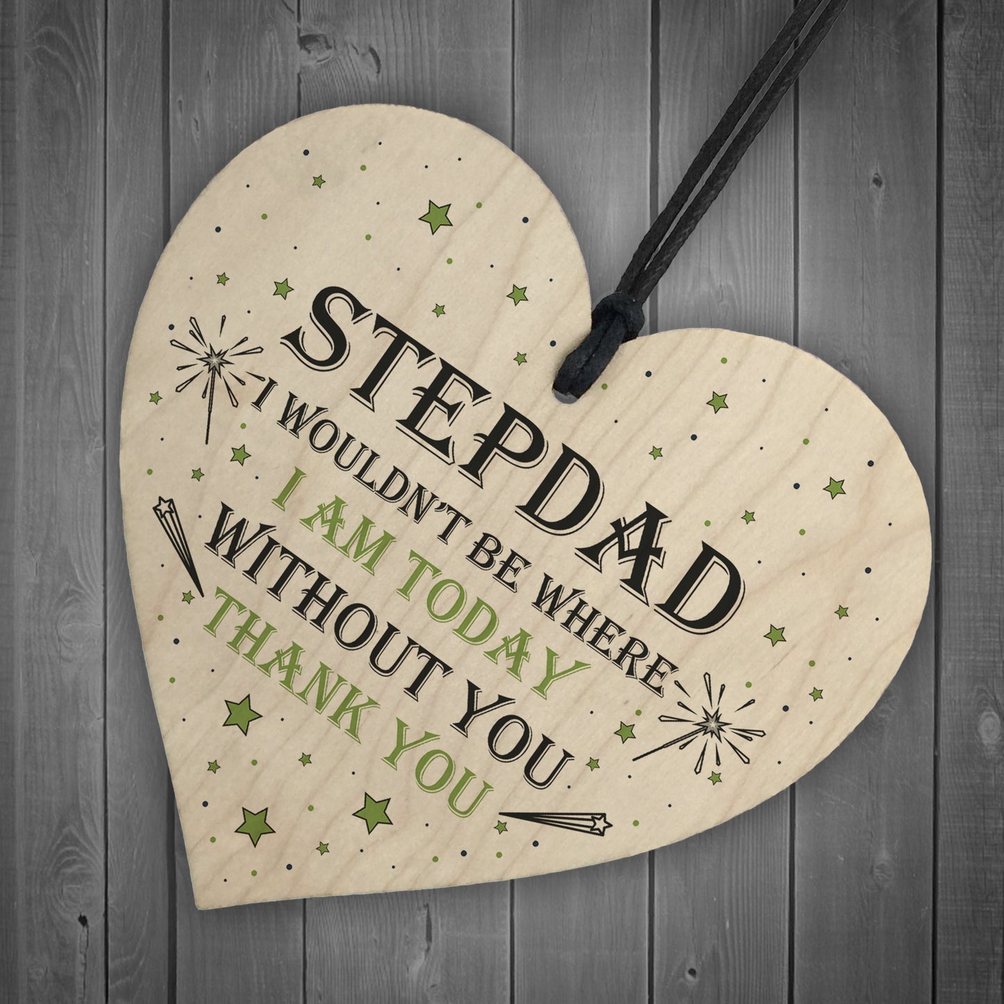 Novelty Step Dad Gift Wood Heart Thankyou Gift From Daughter Son