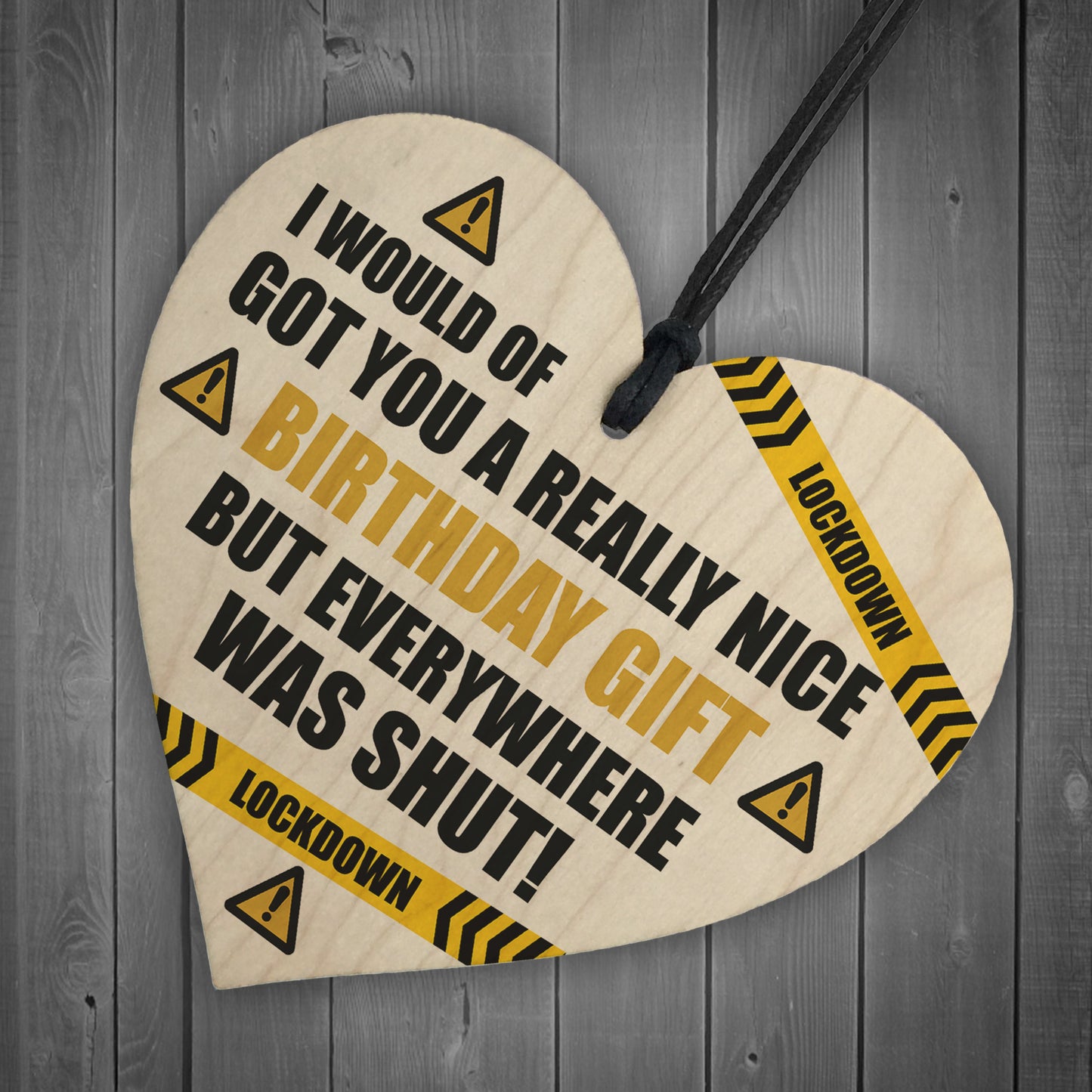 Funny Quarantine Isolation Birthday Gift Wooden Heart Dad Mum