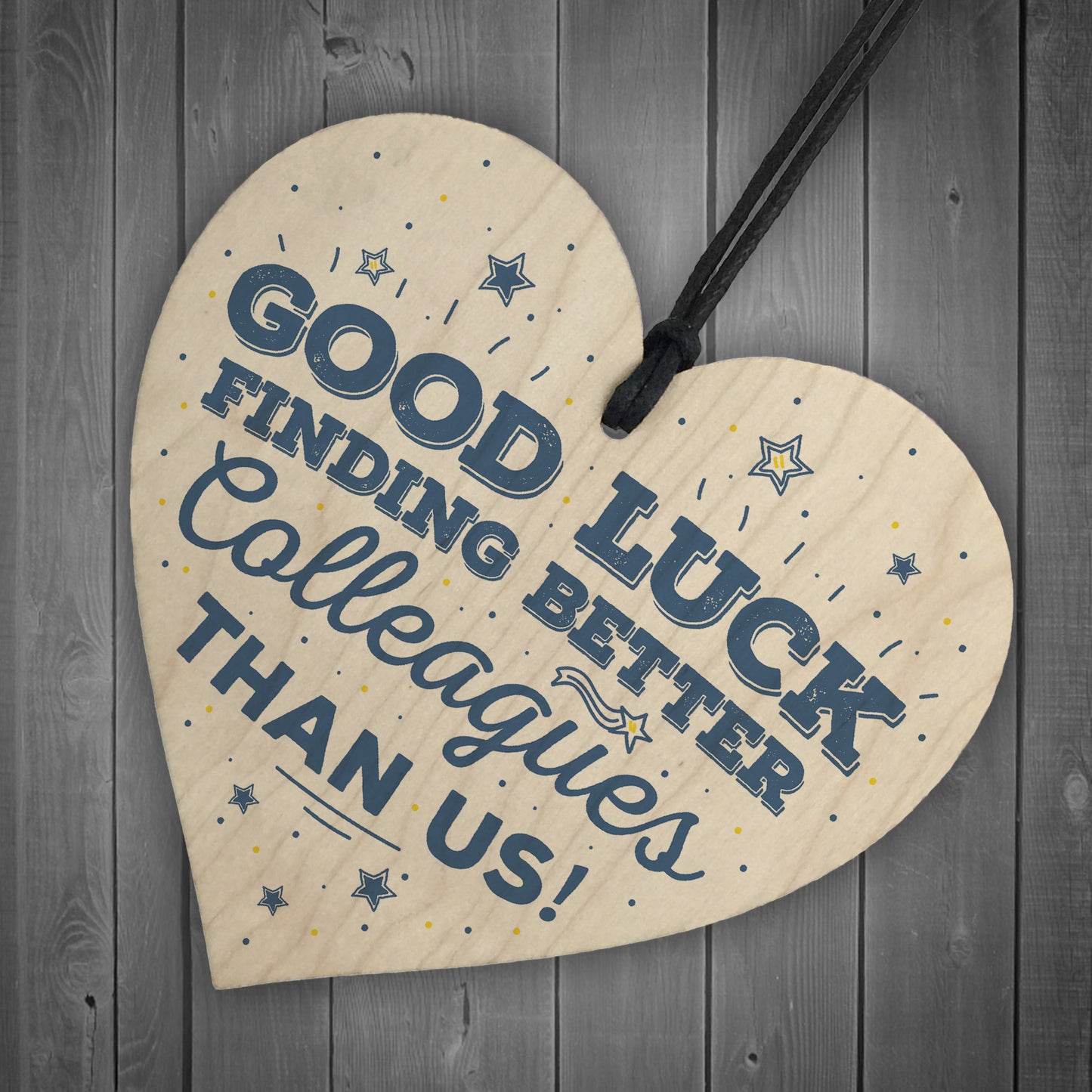 Good Luck Colleague Leaving Gift Wooden Heart Sign Thank You