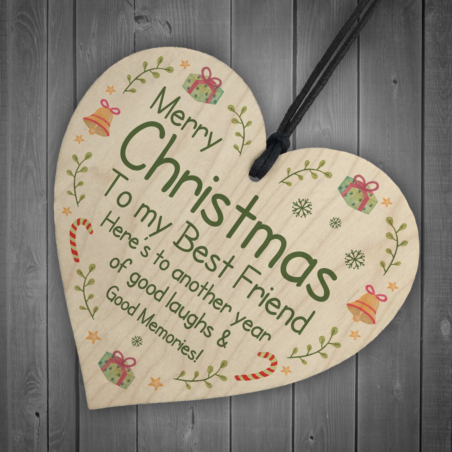 Friendship Keepsake Christmas Gifts For Best Friend Wood Heart