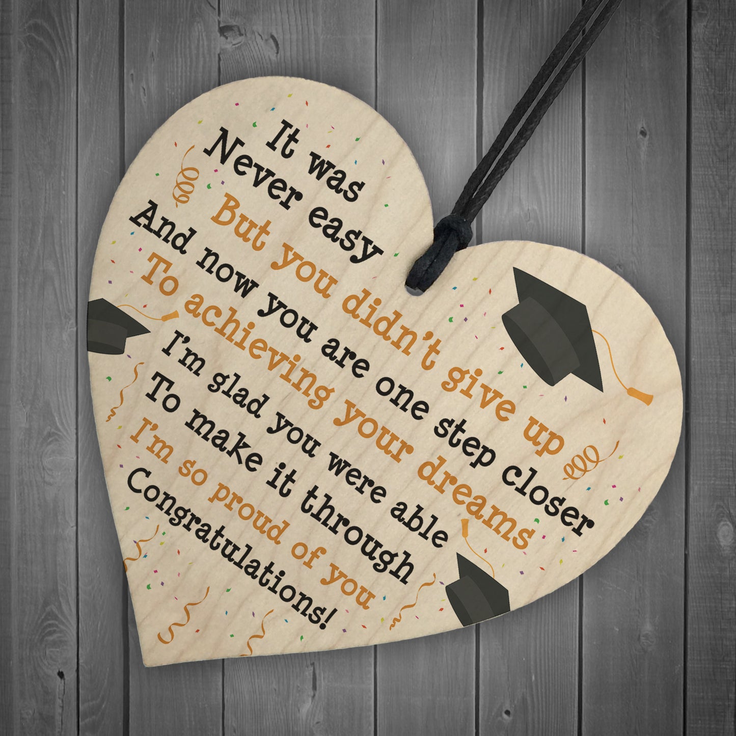 Graduation Gifts Congratulations Wooden Heart Leaving Plaque