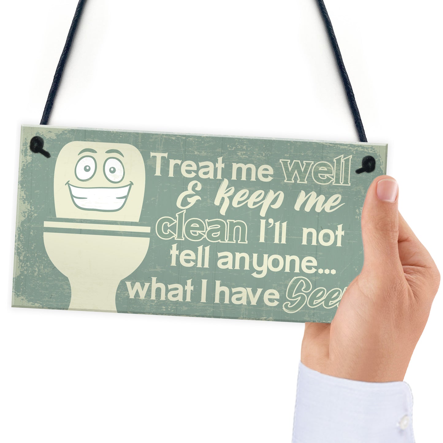 Funny BATHROOM Signs Shabby Chic Door Plaque Sign for Toilet