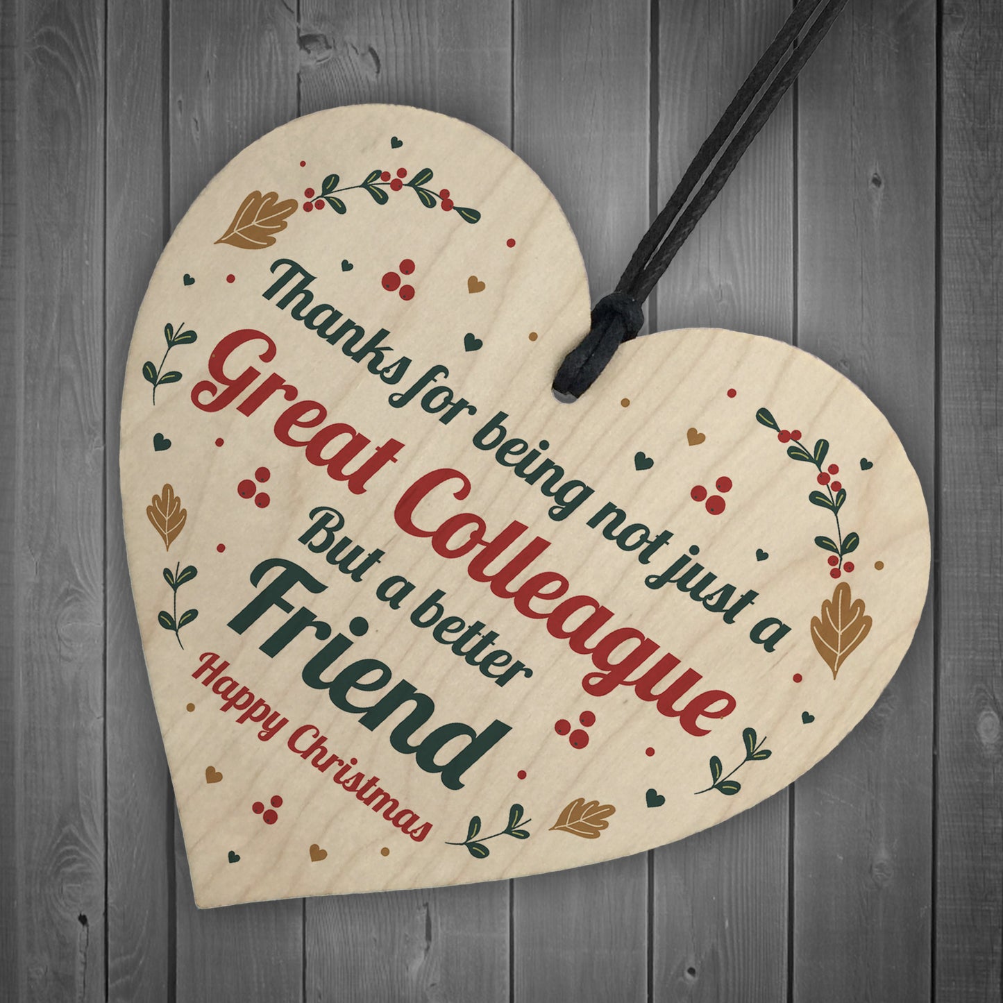 Christmas Gift For Colleague Novelty Friendship Gift Wood Heart