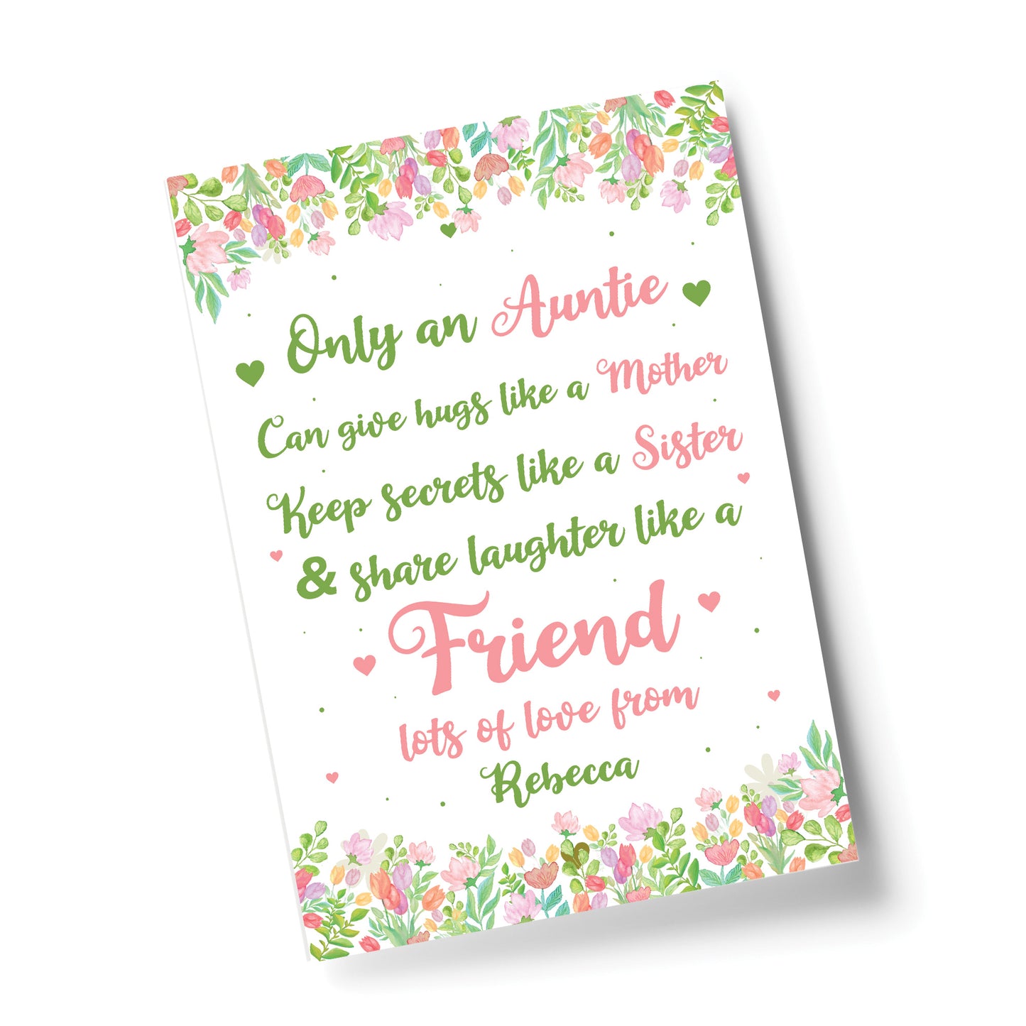 Auntie Print Christmas Birthday Gift Auntie From Niece Nephew