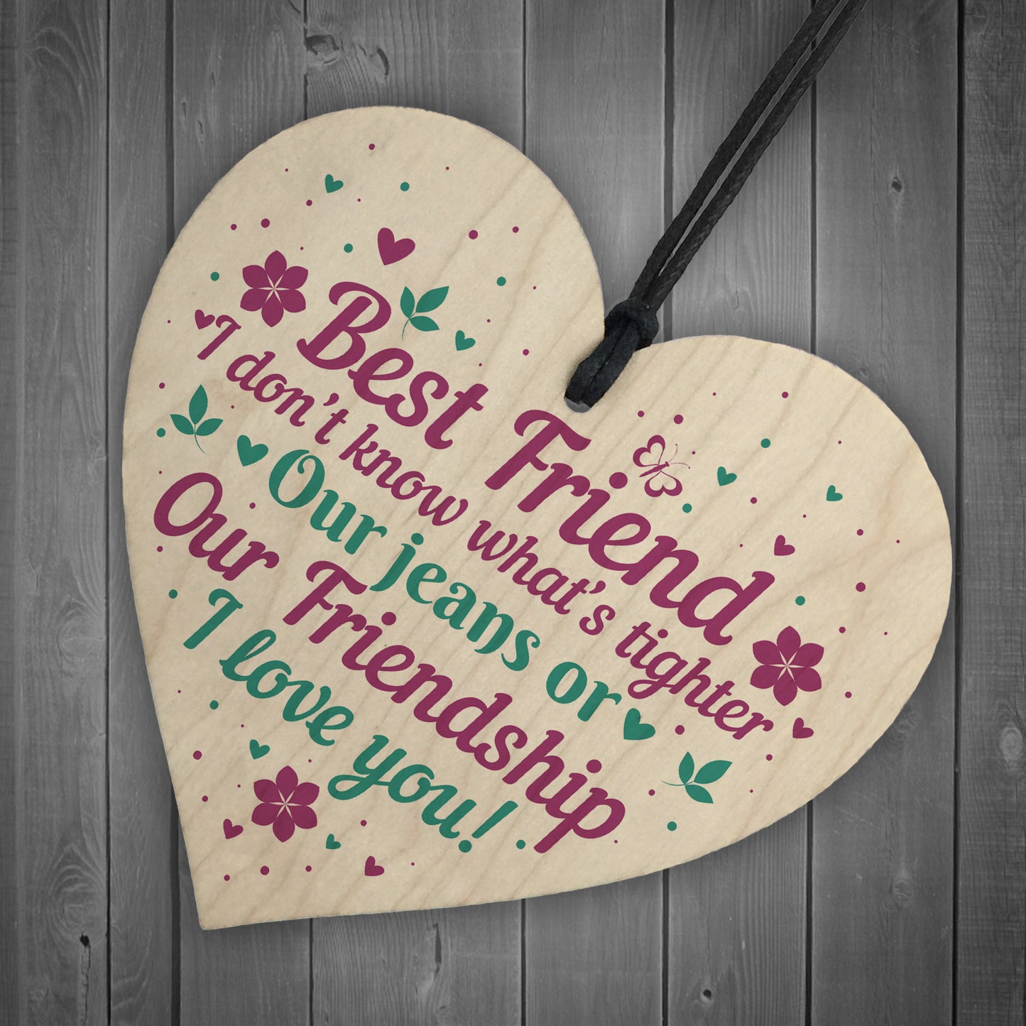 Christmas Gift For Best Friend Wooden Heart Keepsake Friendship