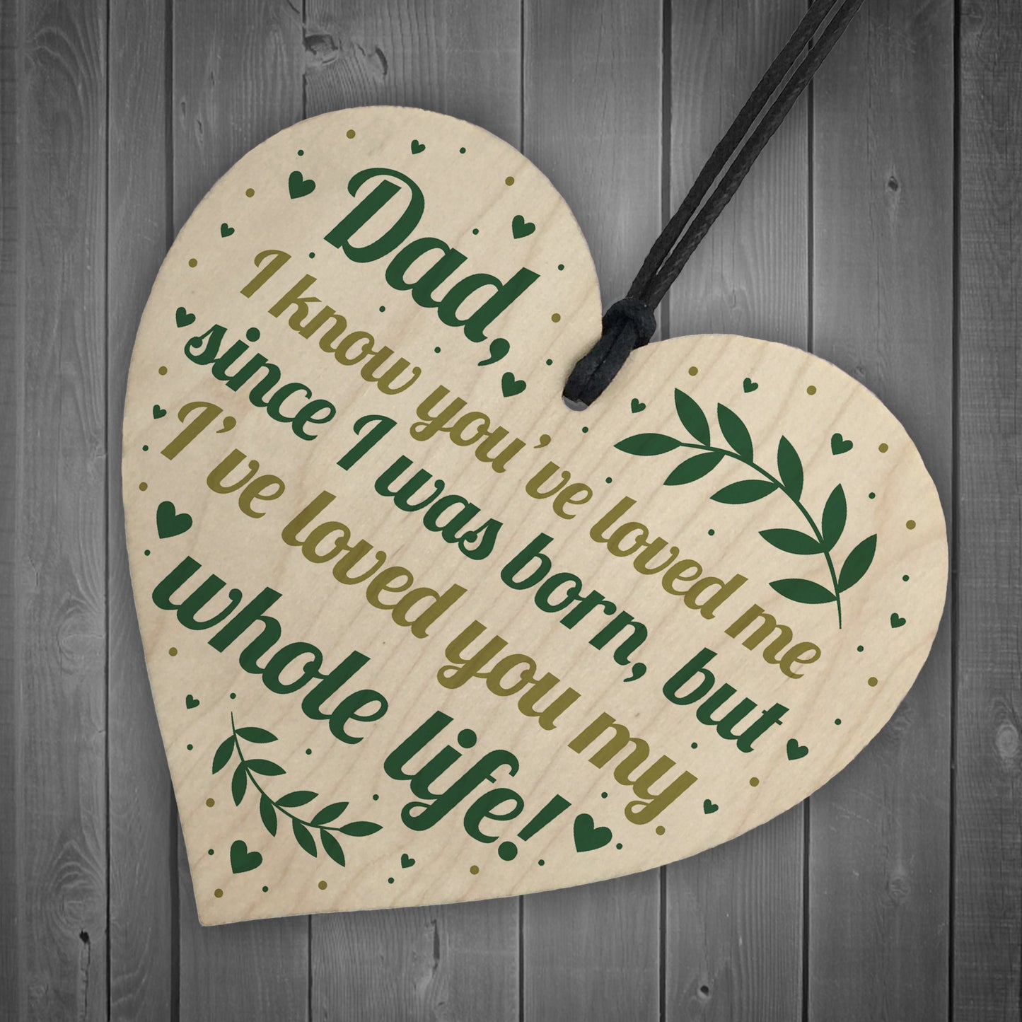 Gifts For Dad From Son Daughter Wooden Heart Birthday Christmas