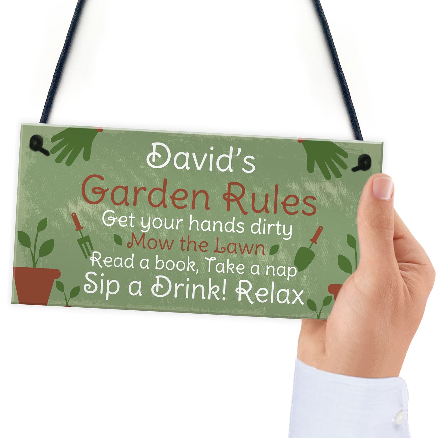 PERSONALISED Garden Rules Sign Shed Sign Summer House Plaque