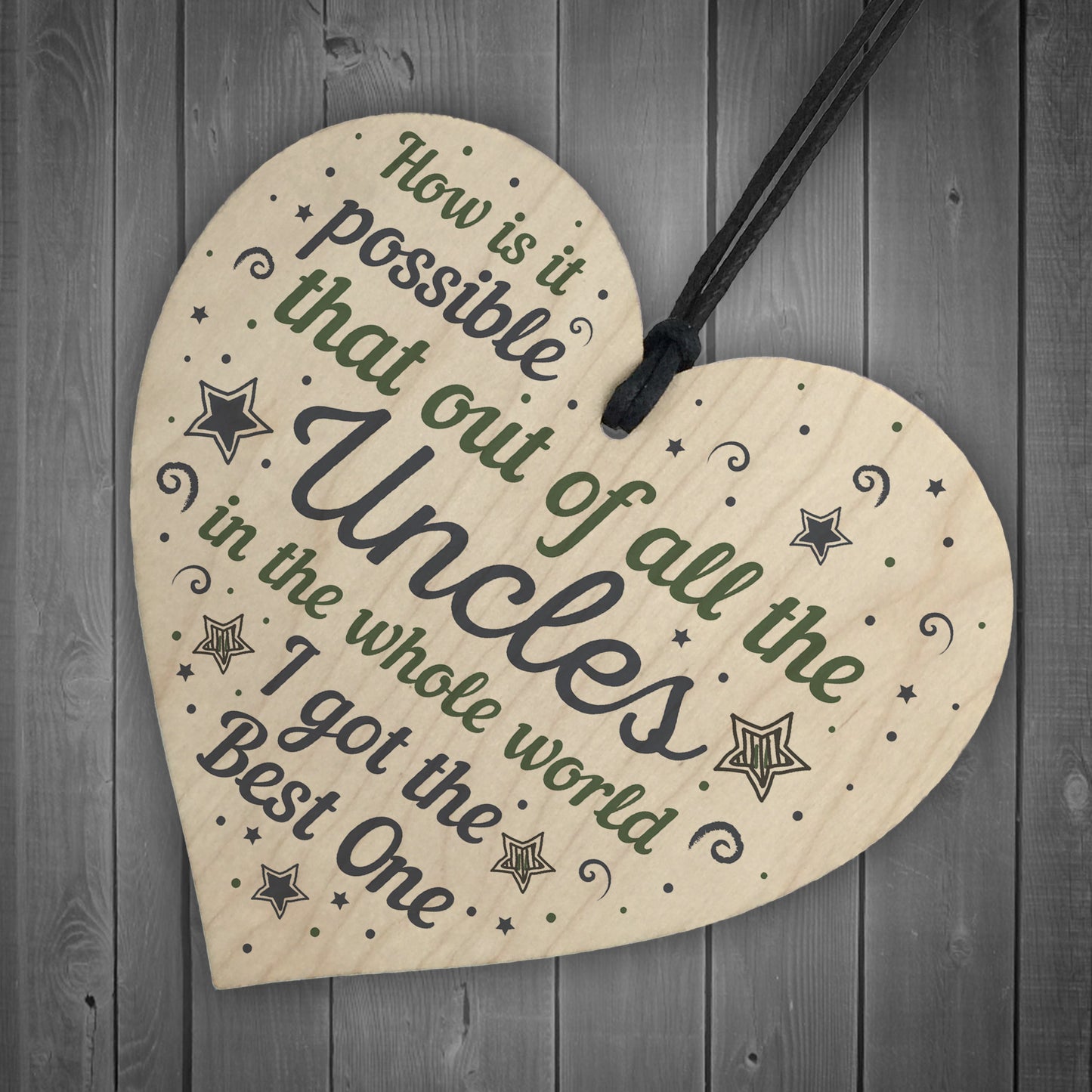 Uncle Gifts For Birthday Christmas Wooden Heart Uncle Ornament