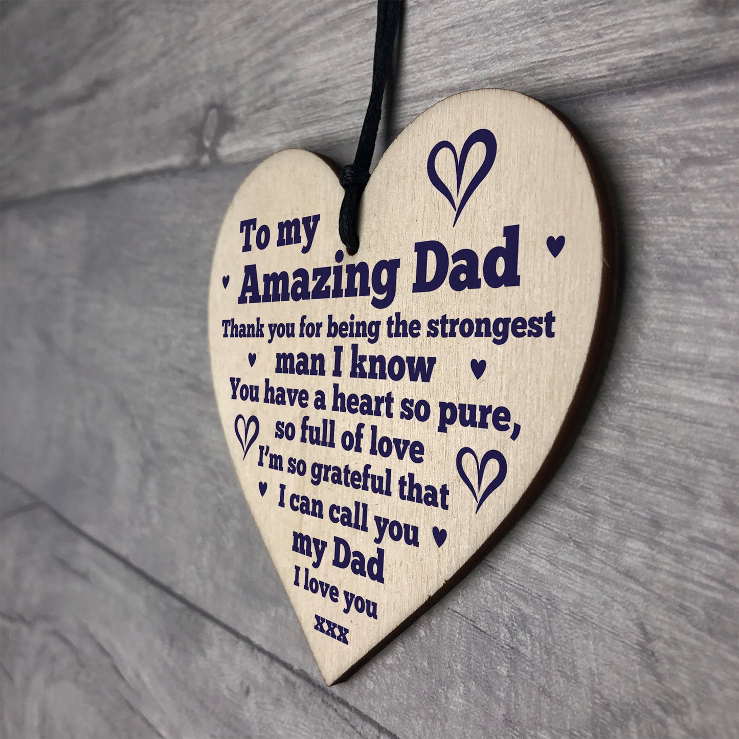 Dad Gifts Hanging Wood Heart Birthday Fathers Day Gift For Dad