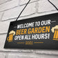 Beer Garden Welcome Sign Novelty Home Bar Sign Garden Decor