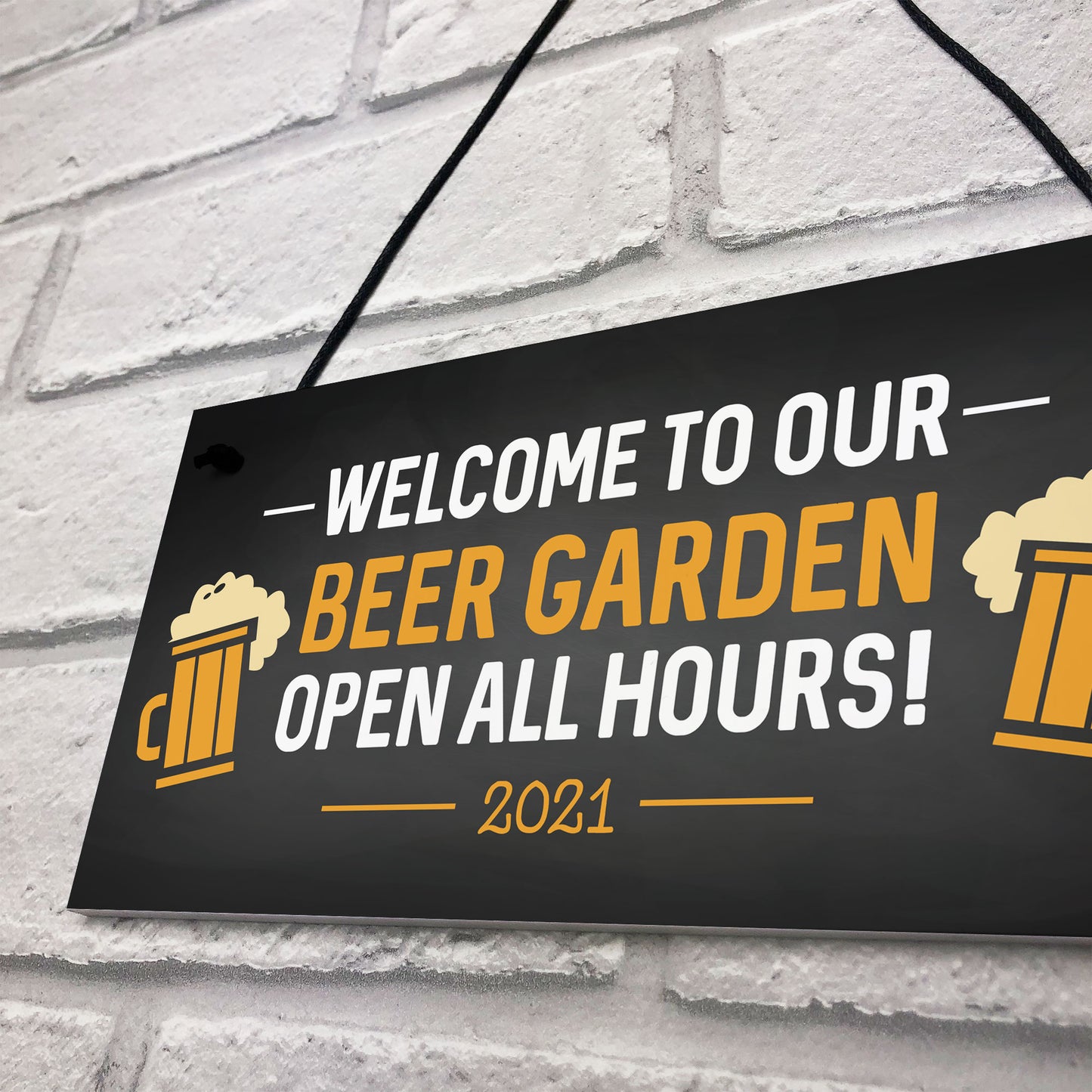 Beer Garden Welcome Sign Novelty Home Bar Sign Garden Decor