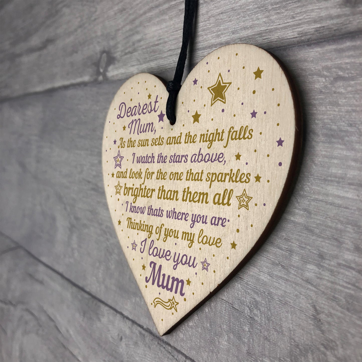 Mum Memorial Bauble Birthday Christmas Tree Decoration Wood Gift