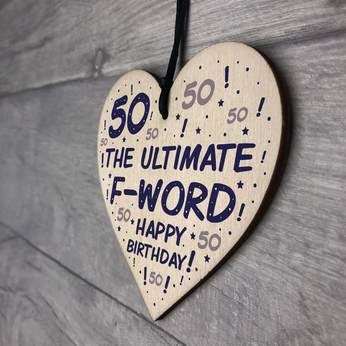 Novelty 50th Birthday Gifts For Men Women Wood Heart Funny
